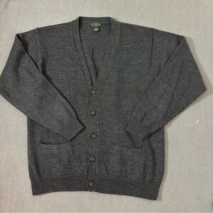 J Crew Wool Cardigan Sweater Mens Large, See Flaw